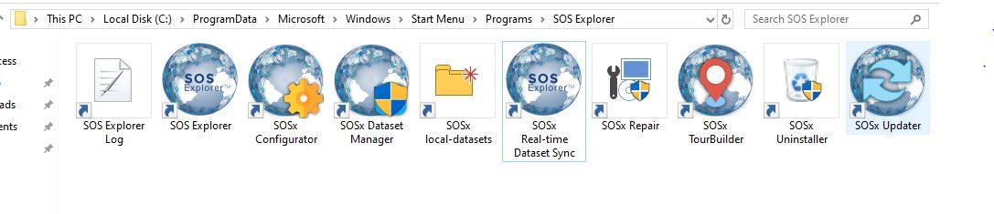 The image of all utilities for SOS Explorer® utilities. Users can use  
    these utilities to manage the SOS Explorer® application